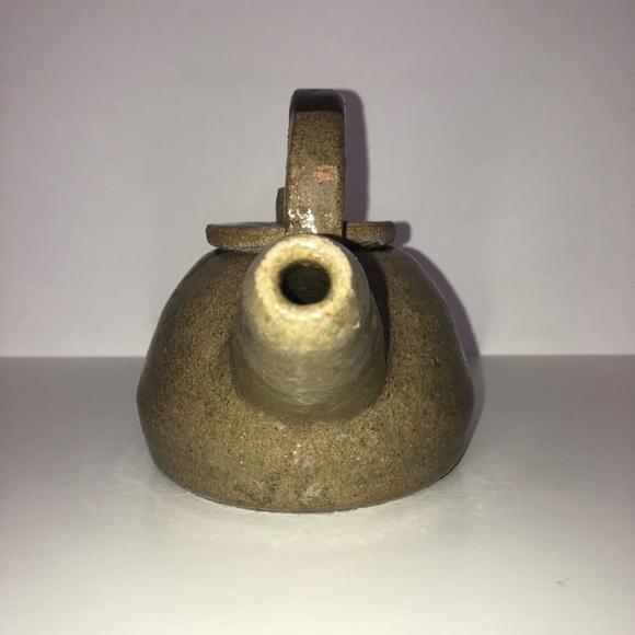 Brown Small Decorative Tea Pot Pottery Ceramic Art - Picture 4 of 8